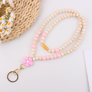 <span class=keywords><strong>Collier</strong></span> lanière perlé motif floral tendance, pendentif porte-clés fait main avec anneau porte-clés, joli porte-<span class=keywords><strong>badge</strong></span> et breloque de sac <span class=keywords><strong>pour</strong></span> le bureau - Product Image 1