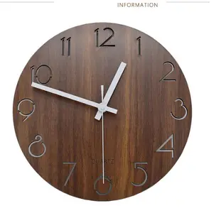 Cheap plywood wall clock with battery