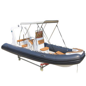 Bote de remos de 19 pies con sombrilla de 5,8 pies, bote inflable semi rígido Hypalon/PVC de m con capacidad de 12 Uds. - Product Image 3