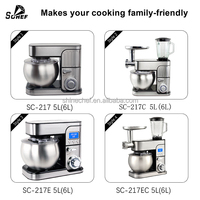 Batteur sur socle électrique SOHEF 6L 1300W 3-en-1 en acier inoxydable, moteur 8835, mixeur 1,5L, pétrin robuste, tête inclinable, 6 vitesses, garantie 1 an
