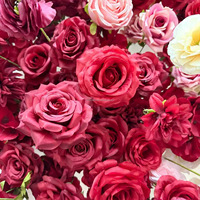 NINI Komplett Rote Schmetterlings-Blumenwand-Dekoration 3D-Blumen-Hintergrundpaneel für Hochzeiten, Partys, Events und Zeremonien Blumenarrangement-Zubehör
