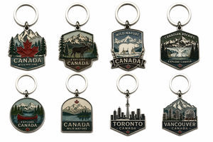 Porte-clés souvenir de <span class=keywords><strong>voyage</strong></span> personnalisé en alliage de zinc imprimé en 3D, paysage urbain de Toronto, Vancouver, Montréal, feuille d'érable - Product Image 5