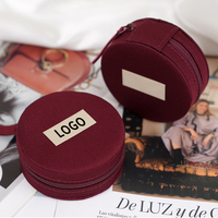 Monedero especial redondo VIP de lujo para auriculares con cremallera Mini bolsas de maquillaje portátiles Rojas clásicas