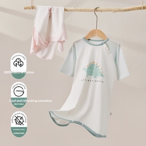 Sacco nanna estivo sottile per neonati, antibatterico, traspirante, in puro cotone, con maniche a tre quarti, pigiama per bambini e bambine - Product Image 4