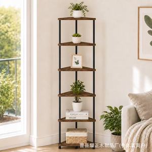 Wooden indoor <b>corner</b> triangular storage <b>cabinet</b>, living room/bedroom floor-standing <b>corner</b> <b>cabinet</b>, multi-layer storage side - Product Image 2