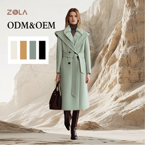 <span class=keywords><strong>Doudoune</strong></span> en cachemire mi-<span class=keywords><strong>longue</strong></span> confortable pour <span class=keywords><strong>femme</strong></span> Tweed double face avec fermeture à double boutonnage en canard blanc Doublure en nylon pour l'hiver - Product Image 1