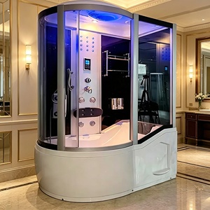 <span class=keywords><strong>Cabine</strong></span> de <span class=keywords><strong>douche</strong></span> complète LED à prix d'usine, salle de bain de luxe avec baignoire et massage des pieds - Product Image 3