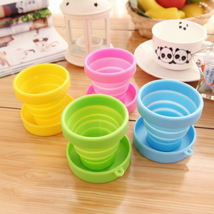 Taza plegable retráctil de silicona portátil NO con tapa 200ML Taza de agua de viaje al aire libre resistente a altas temperaturas - Product Image 1