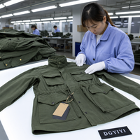 Veste de travail personnalisée pour femme, veste en coton à manches longues, multi-poches, style américain, du S au XL, OEM