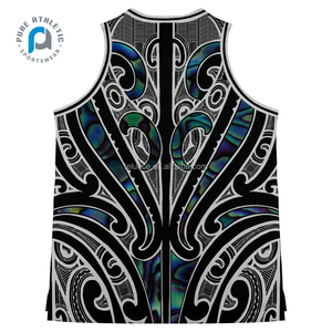 Tinh Khiết Maori paua Thiết Kế Throwback Bán Buôn Tùy Chỉnh Bóng Rổ <span class=keywords><strong>Singlets</strong></span> Người Đàn Ông Thăng Hoa In <span class=keywords><strong>Singlets</strong></span> Mặc Áo Sơ Mi - Product Image 5