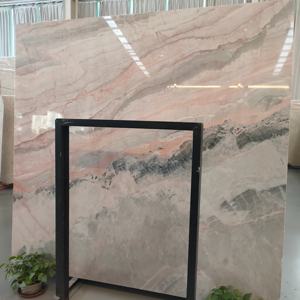 SH <span class=keywords><strong>Stone</strong></span> การตกแต่งภายในบ้านห้องน้ำหินธรรมชาติสี่ฤดูแผ่นหินอ่อนสีชมพูสำหรับพื้นหลังผนังโต๊ะเครื่องแป้งด้านบน - Product Image 5