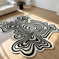 Lebendiger 3D-Skulptur-Teppich, handgetufteter abstrakter Teppich, grüner Teppich, künstlerisch geformter Natur-Landschafts-Teppich, Heimdekoration