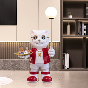 فاخر كبير محظوظ القط زخرفة الشرفة الراتنج المنزل زخرفة مع هدية افتتاح لغرفة المعيشة أو الهبوط حار بيع - Product Image 5