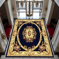 Grand tapis de salon à motif géométrique, fabriqué à la machine, écologique, réversible, en polyester, rembourré, antibactérien, pour la maison et le camping