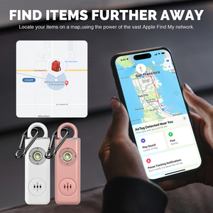 Llavero de alarma de seguridad personal Bluetooth recargable antipérdida Alarma de pánico de emergencia SOS para Ancianos/niños