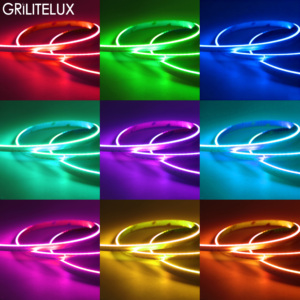 High Density Side View <b>RGB</b> COB LED Strip 24V 630 LEDs/m 8mm 10W Flexible for Modern Furniture Lighting - Product Image 5