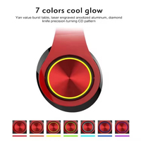 Auriculares Inalámbricos Plegables B39, Cómodos, con Orejeras Suaves, Luz Multicolor Luminosa, Micrófono, Bluetooth