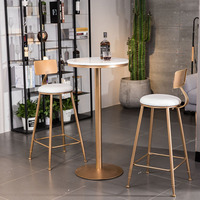 Nordic ferro della famiglia bar tavolo e sedia combinazione soggiorno per il tempo libero di alta tavolo e sedia bar cafe piccolo tavolo rotondo