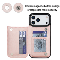 Étui portefeuille en cuir PU avec bouton magnétique, motif losanges matelassé de luxe, pochette pour cartes pour iPhone 15 16 17 Pro
