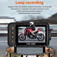 Cámara de salpicadero GPS para motocicleta a prueba de agua de 1080P, cámara delantera y trasera con modo de estacionamiento de visión nocturna, Compatible con Wifi TF Media