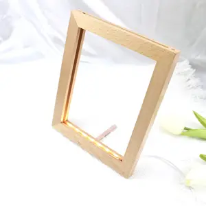 LED light Wooden Photo Frames Home Decoration Picture Frame Mini Frames For Pictures Wooden lamp base led base light for acrylic