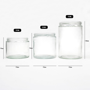 Pot <span class=keywords><strong>en</strong></span> <span class=keywords><strong>verre</strong></span> transparent à large ouverture, hermétique, vide, 390 ml, 500 ml, 750 ml, pour épices, miel, bonbons, avec couvercle - Product Image 2