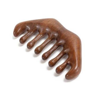 Peine de Madera Personalizado con Logotipo para Masaje del Cuero Cabelludo, Masajeador de Cuero Cabelludo de Sándalo, Cepillo de Madera para Masaje de Cabeza Gua Sha para el Crecimiento del Cabello en Hombres y Mujeres - Product Image 1