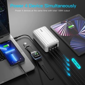 Chargeur portable pour ordinateur portable <span class=keywords><strong>Zendure</strong></span> 100W PD 26800mAh, batterie externe avec 4 ports USB-C pour ordinateur portable - Product Image 2