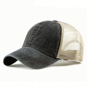 Gorra Trucker de Algodón Lavado Premium, Estilo Vintage, Desgastada, Teñida, Ajustable, para Exteriores, Regalo Promocional - Product Image 1