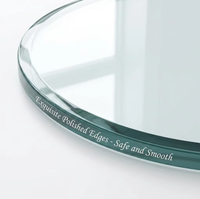 Meubles de salle à manger, plateau de table en verre trempé, bord poli transparent, verre circulaire pour table à manger, bureau