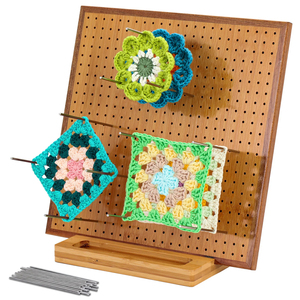 Cadeau d'amoureux du crochet tapis à tricoter bois bambou ajustable <span class=keywords><strong>mamie</strong></span> carré crochet planche de blocage avec épingles - Product Image 2