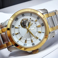 Jam Tangan Pria Valerius Klasik Open Heart, Dial Sunray Hijau, Mesin Otomatis, Tali Baja Tahan Karat