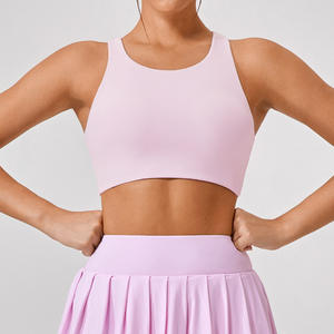 Tiktok Hot Sexy cuello alto a prueba de golpes deportes Yoga sujetador niñas gimnasio Fitness desgaste sujetador Top logotipo personalizado ropa para mujeres - Product Image 3