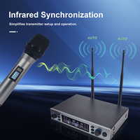 Sistema de Micrófono Inalámbrico Dual UHF-3000 Accuracy Pro Audio, Micrófono Inalámbrico de Mano UHF Profesional Portátil