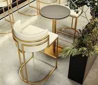 JP chaise de bar à comptoir haut en acier inoxydable tissu cuisine chaise de bar tabouret de bar pour la maison hôtel mariage salle à manger