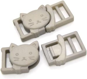 Boucle de sécurité réglable Corlour en plastique robuste de 10 mm en forme de tête de chat pour collier de chat, ceinture de chien, sangle de sac à dos - Product Image 4