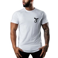 Vente en gros de t-shirts décontractés en maille unie pour hommes, coupe ajustée, blanc pur, 100% coton, design uni, écologique, respirant