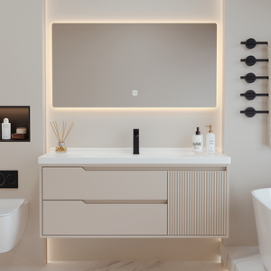 빛과 대야와 스마트 거울 캐비닛과 현대 캐비닛 세트 욕실 허영심 - Product Image 3