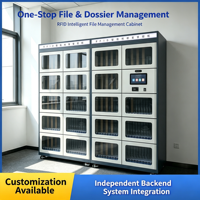 Armoire de classement intelligente pré-assemblée avec serrure électronique, casier de stockage, lecteur de carte, reconnaissance faciale, armoire intelligente pour documents (Rust)