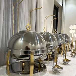 Hotel Restaurant Food Warmer Buffet <strong>Chaffing</strong> Dish Stainless Steel Luxury Heart Ball Wedding Banquet Catering 8L Capacity <strong>Fuel</strong> - Product Image 2