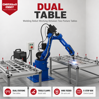 Cellule de soudage robotisée pour garde-corps, robot de soudage à l'arc à 6 axes avec table de fixation à double poste pour cadre de clôture métallique
