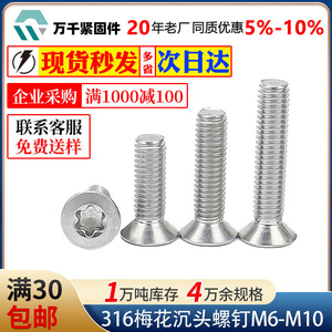 Wanqian Fasteners 316 Stainless Steel Countersunk Screw M6 M8 M10 Sink Head Standard Thread A2-70 Metric - Product Image 5