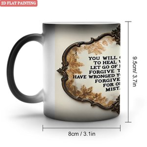 Taza de Cerámica Negra Esmerilada de 11 oz, Taza Mágica para Oficina que Cambia de Color con Diseño de Frase Inspiradora - Product Image 1