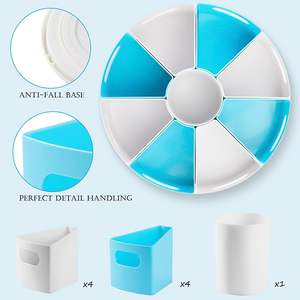 Organizador Giratorio de Escritorio 360°, Tipo Lazy Susan, para Marcadores y Lápices, con Compartimentos Extraíbles, para Oficina y Material Escolar - Product Image 3