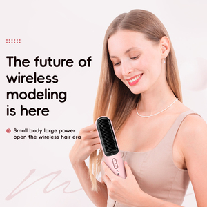 High Quality Customized Logo Portable Hair <b>Straightener</b> Cordless Hair <b>Brush</b> Adjustable Temperature Wireless Hair <b>Straightener</b> - Product Image 2