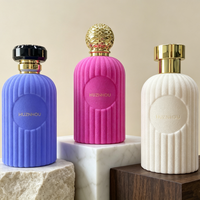 Vente en gros d'usine, flacons de parfum avec logo imprimé, nouveau procédé, flacons de parfum en verre floqué velours, flacons de parfum de 100 ml avec boîte