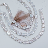Collier de perles d'eau douce baroques carrées plates de grande taille, perles carrées de 15-20 mm pour la fabrication de bijoux faits main, vente en gros en vrac