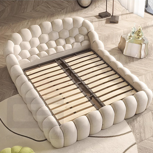 Cama King Size Gainsville Furniture, Tapizada en Tela Azul Oscuro, Estilo Moderno con Burbujas 3D - Product Image 6