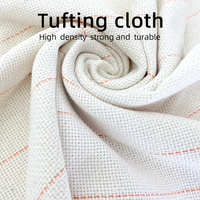 Tissu de tapis brodé en coton et polyester blanc de haute qualité, technique de tufting croisé non tissé, résistant à l'abrasion, pour textile de maison