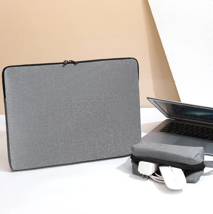 Capa para laptop portátil em tecido Oxford cinza durável e à prova d'água
